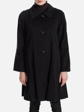 BELLE FARE Women’s Black 100% Cashmere Swing Coat Size XS